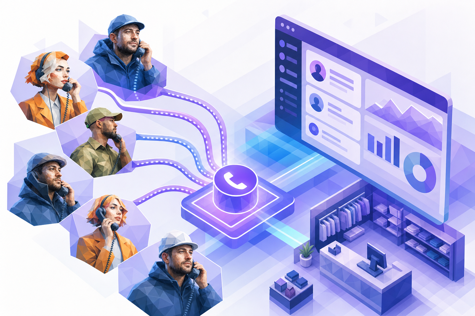 Automated phone screening system handling multiple simultaneous candidate calls in a retail hiring environment