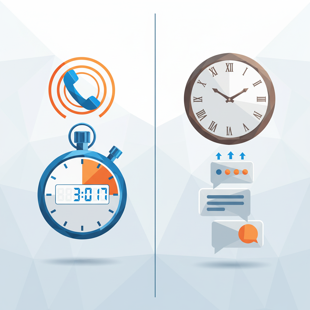 Speed comparison between instant phone screening and delayed text messaging