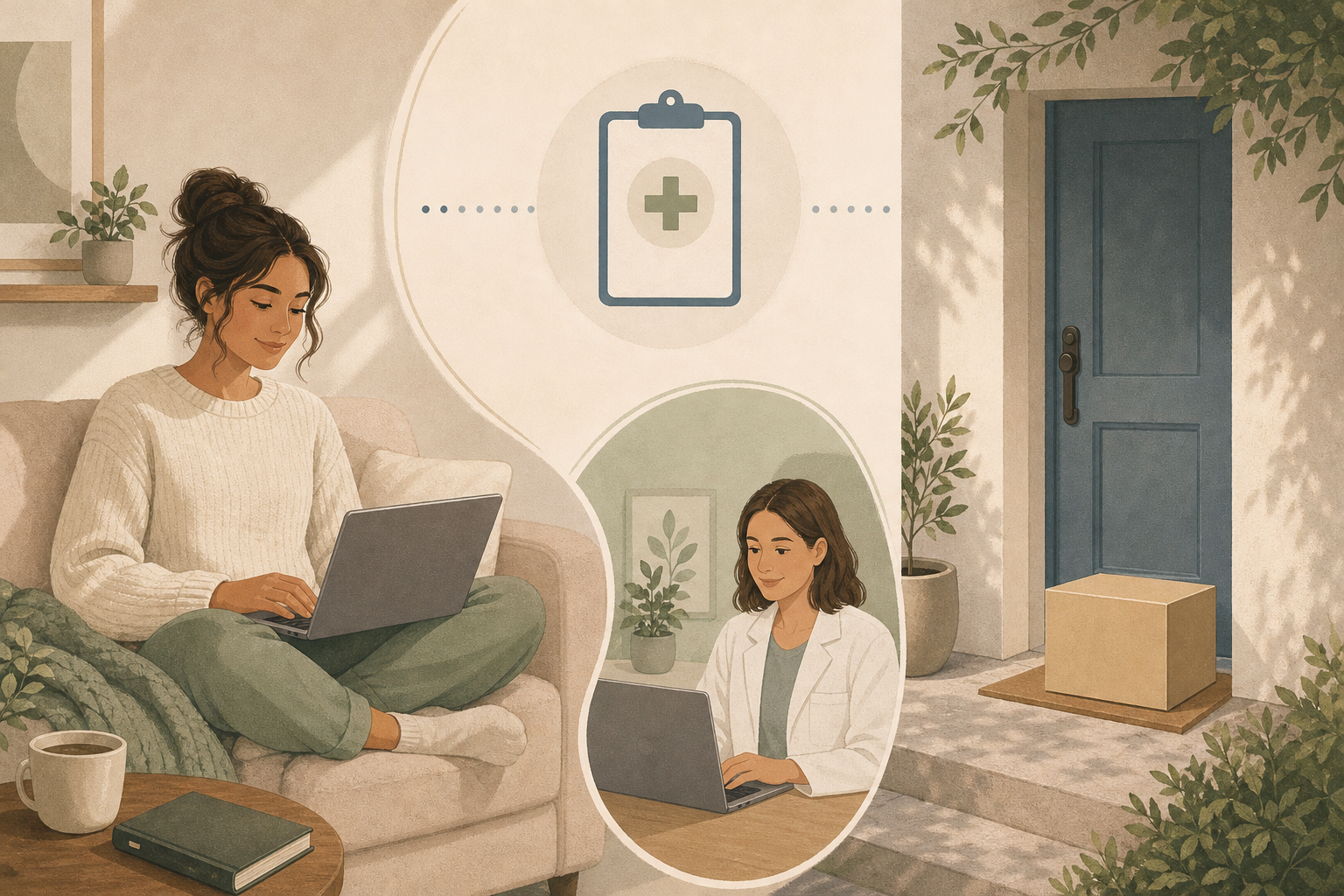 Illustration: Step-by-Step Process to Get Naltrexone Online