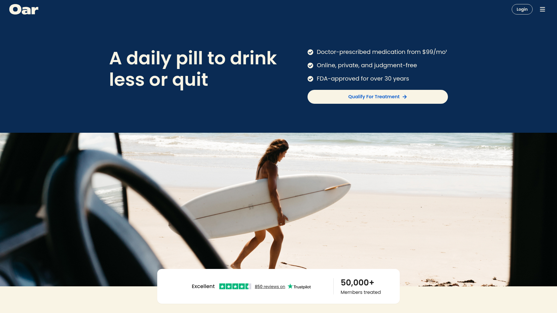 Screenshot of https://oarhealth.com